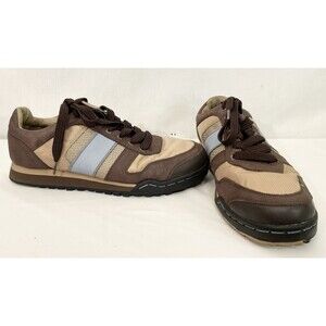 Jhung Yuro Skater Leather Shoes Size 10 Brown Beige Blue Luxury Casual Sneakers